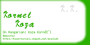 kornel koza business card